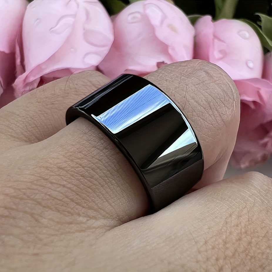 Stainless Steel 12mm Couple's Ring - Durable & Hypoallergenic Band for Him & Her