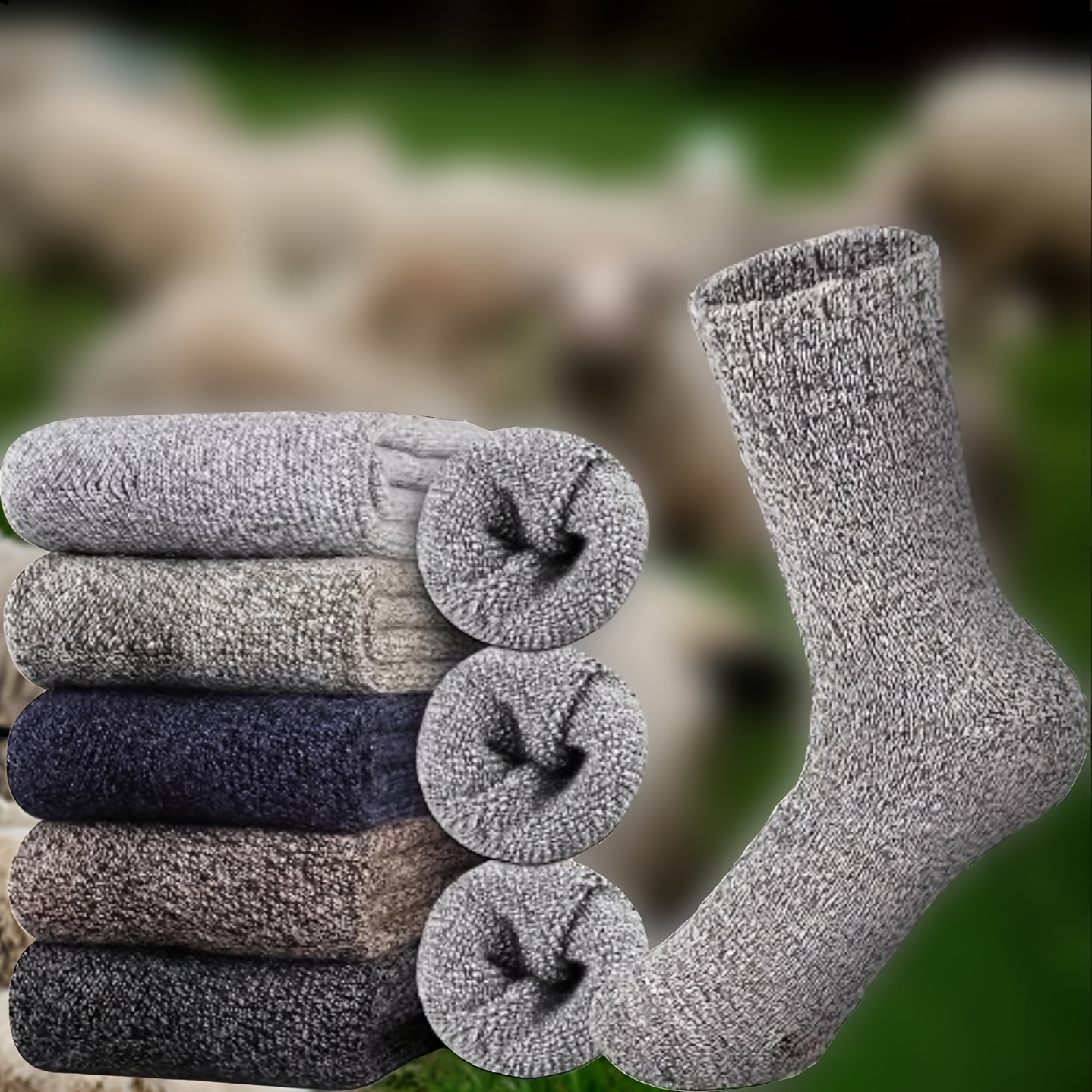 

5 Pairs Socks Mens, Thick Warm Winter Socks, Warm Hiking Socks, Soft Casual Crew Socks For Men