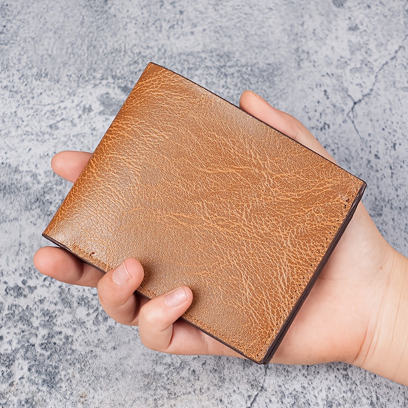 TEMU Men's Wallet, Ultra Slim Thin Pu Purse, Bifold Short Wallet-textured Credit Card Holder & Billfold Clutch, Durable For Casual & Formal Use,