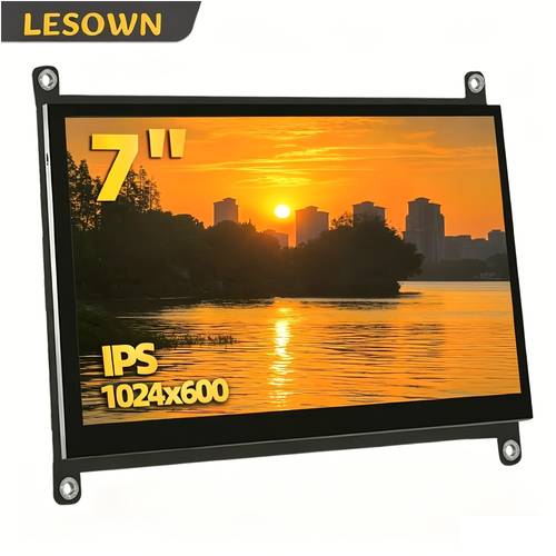 7 inch ips hdtv monitor 1024 resolution 300nits brightness full angle lightweight small display no driver for pc windows desktop laptop extended mode mode car reverse camera fpv