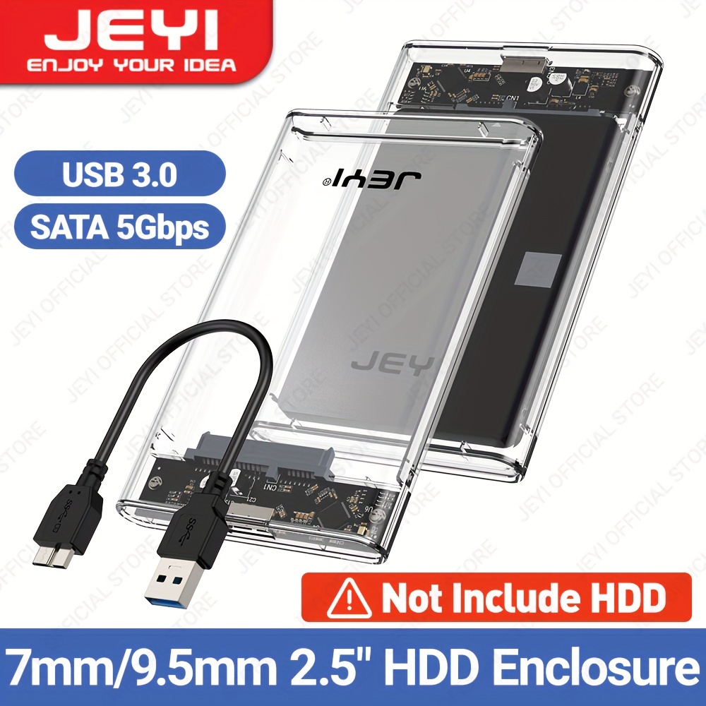 

Jeyi 1pc 2.5'' External Enclosure, For 2.5 7mm 9.5mm Sata Hdd Ssd