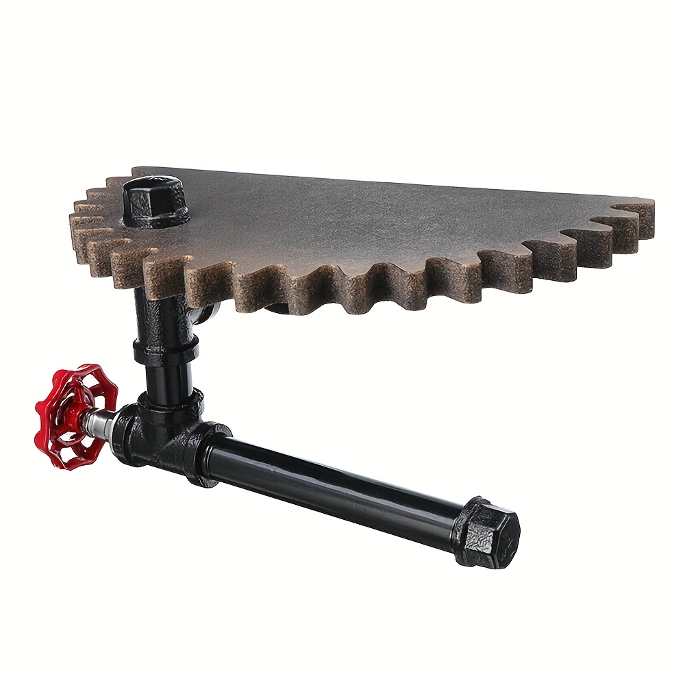 Image of 1pc Industrial Pipe Vintage American- Wall-mounted Shelf Divider Decorative Tissue Holder, Used As A Towel Rack And Toilet Paper Holder, Suitable For Home, Office, And Coffee Shops