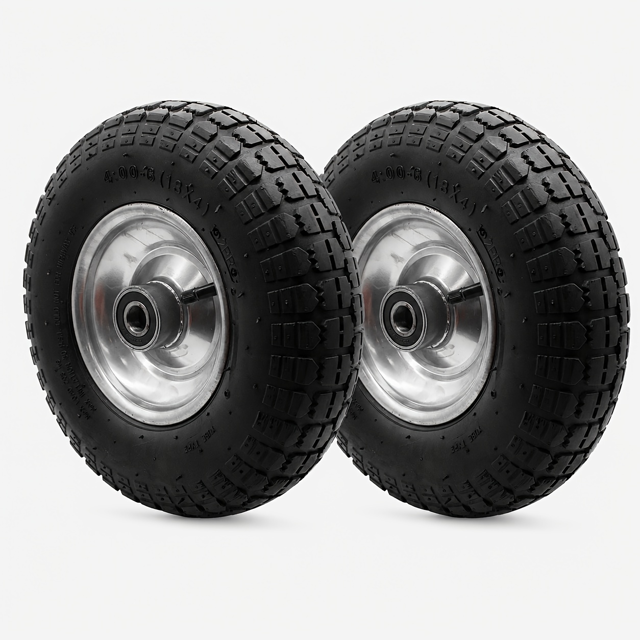 TEMU 2pcs Pneumatic Wheelbarrow Replacement Wheel, Rubber Tyre With Metal Rim For Garden Cart And Outdoor Utility Cart