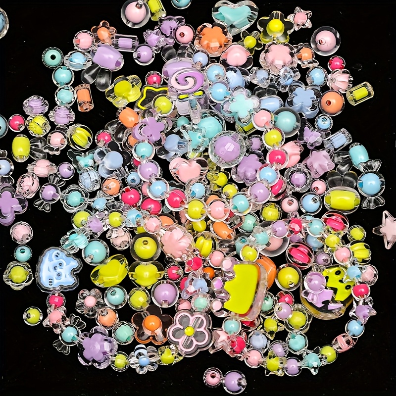 30g Assorted Acrylic Beads for Jewelry Making - 0.6-1.2cm/0.236-0.472in Mixed Colors, * Loose Beads for DIY Bracelets, Necklaces, Phone Charm