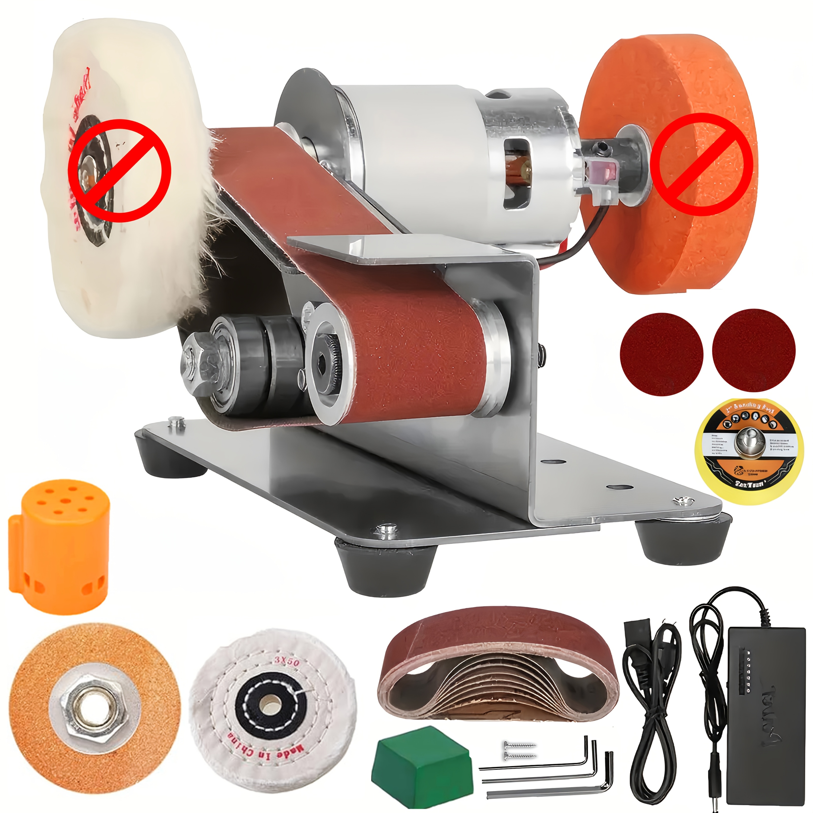 TEMU 3-in-1 Mini Belt Sanding Machine Electric Belt Sander Mini Belt Sander 7 Adjustable Speed Buffer Polisher Belt Grinder Adjustable Speed Electric