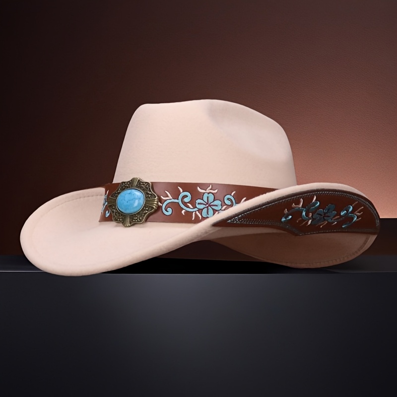 Cappello Stile Country Cappello Da Cowboy Western In Vera Pelle - Uomo E Donna, Marrone, Taglie S/M/L/XL Cappello Cowboy Vera Pelle
