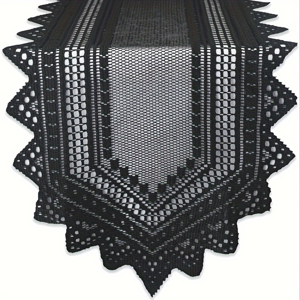 TEMU 1pc Drapeau de Table Minimaliste en Dentelle Style Européen - un Nappe Carrée en Polyester avec Doublure et Rembourrage en Fibre de Polyester,