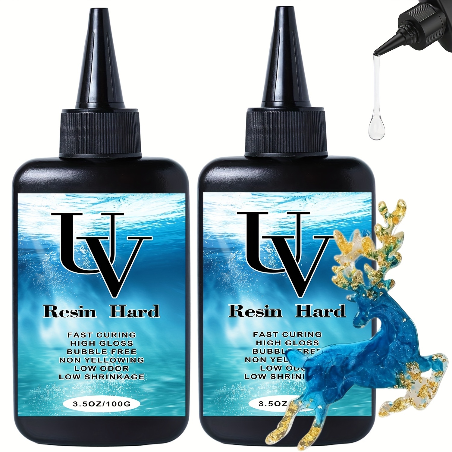 

Crystal Clear Uv Resin 7.05oz/1.1lbs - Low Viscosity, Fast-curing, Non-yellowing Epoxy For Jewelry Casting, High Gloss Finish, Bubble-free, Ideal For Crafts & Molds - No Power Supply Needed