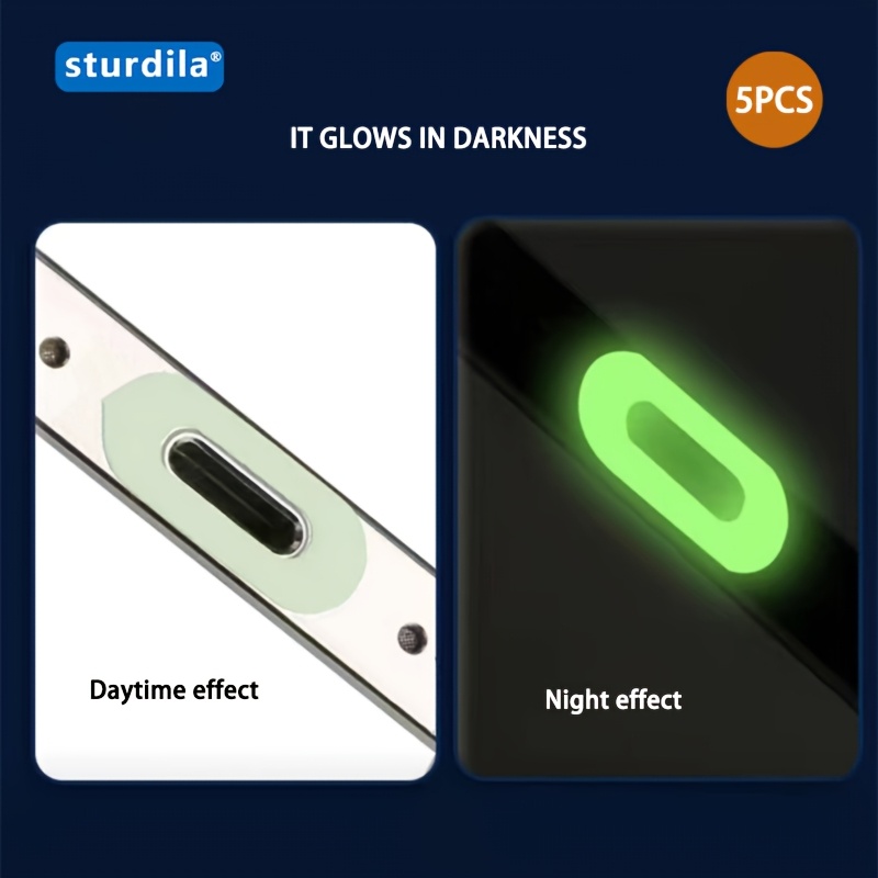 5 pack luminous charging port protective film suitable for   type c charging port protective sticker anti scratch anti paint peeling   at night