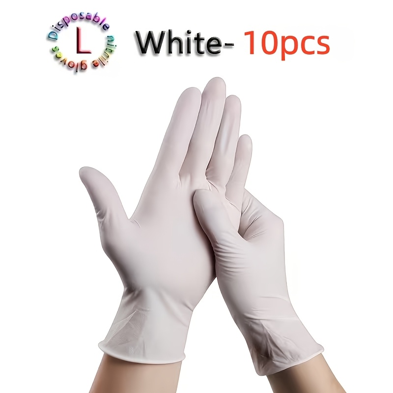 E-shop Weiße Nitrilhandschuhe, kompatibel für Nagelpflege, Haarfärben, Geschirrspülen – Größen S/M/L/Größere – Geeignet für Salon, Küche & Badezimmer –