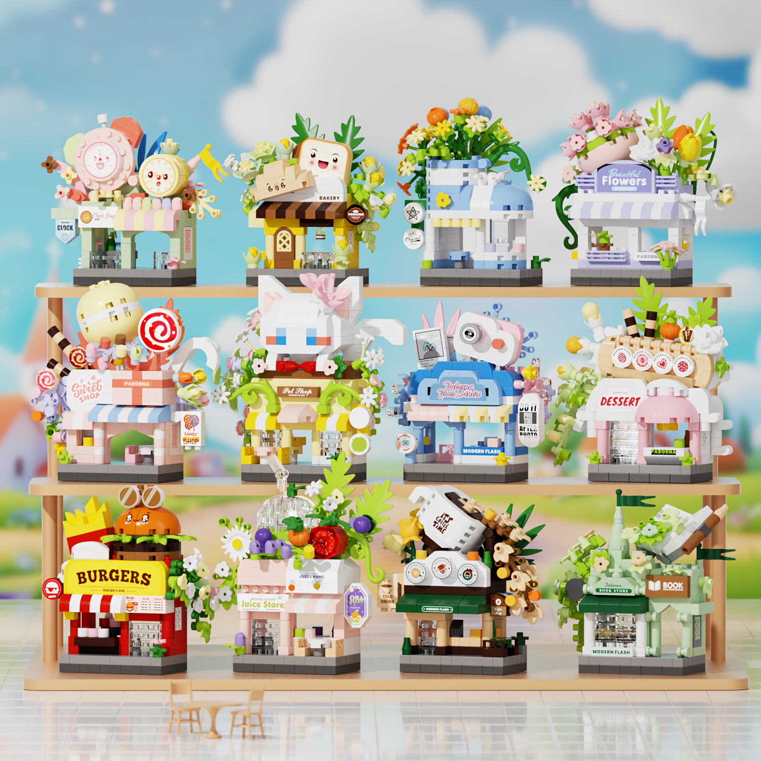 Micro Particle Building Block Street View Set
