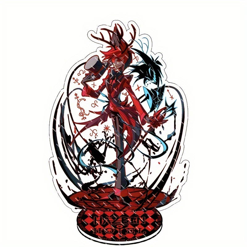 Hazbin Hotel Alastor Acrylic Standee - Collectible Character Display Card, Durable Acrylic Material, Vibrant Print, Standing Desk Decor, Official Fan Merchandise