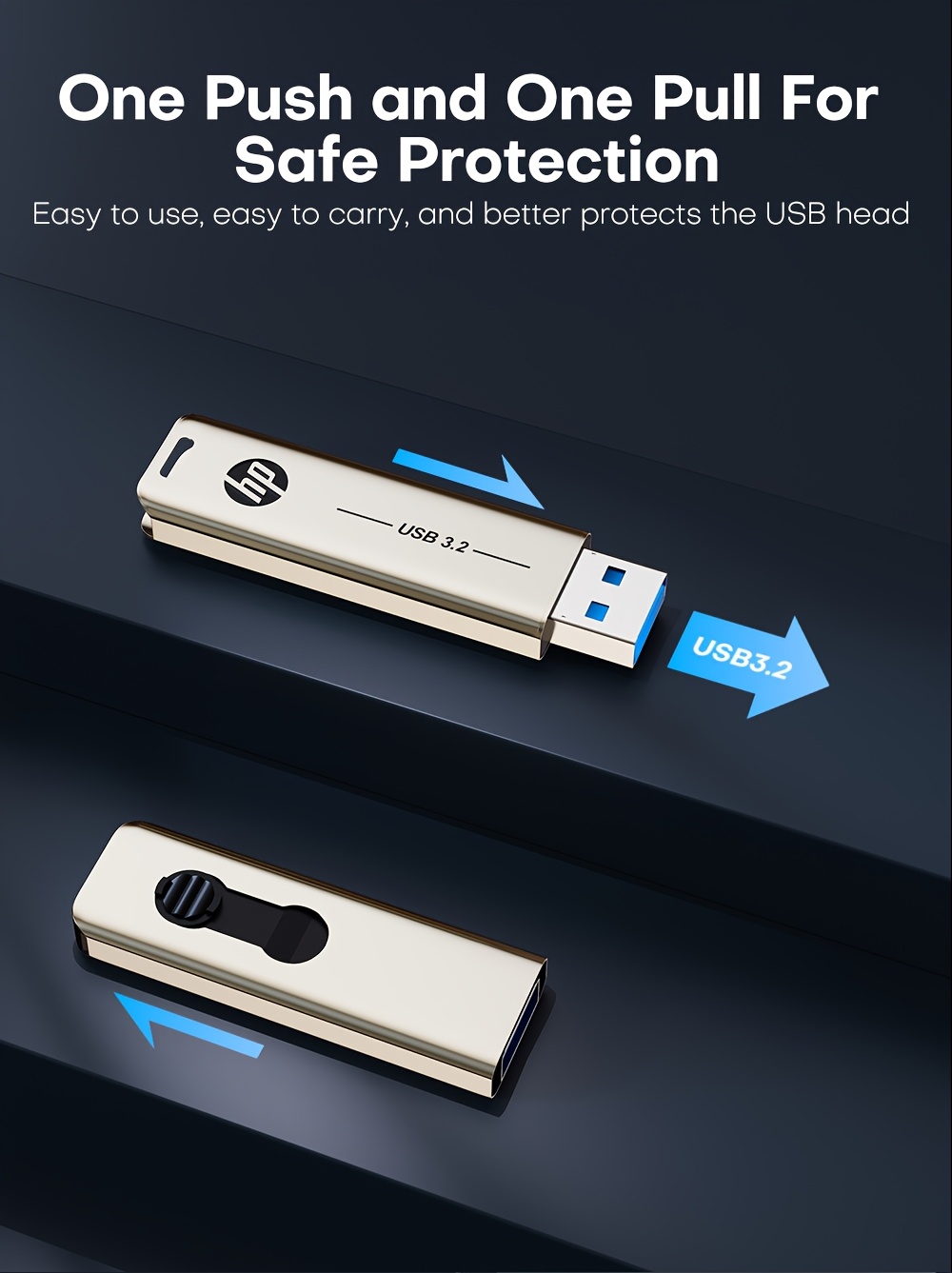   chiavetta usb 3.2 in metallo da 32gb/64gb/128gb/256gb,   ad   velocità 120mb/s, interfaccia   facile da trasportare, utilizzabile per pz e auto Dettagli dell'articolo 4