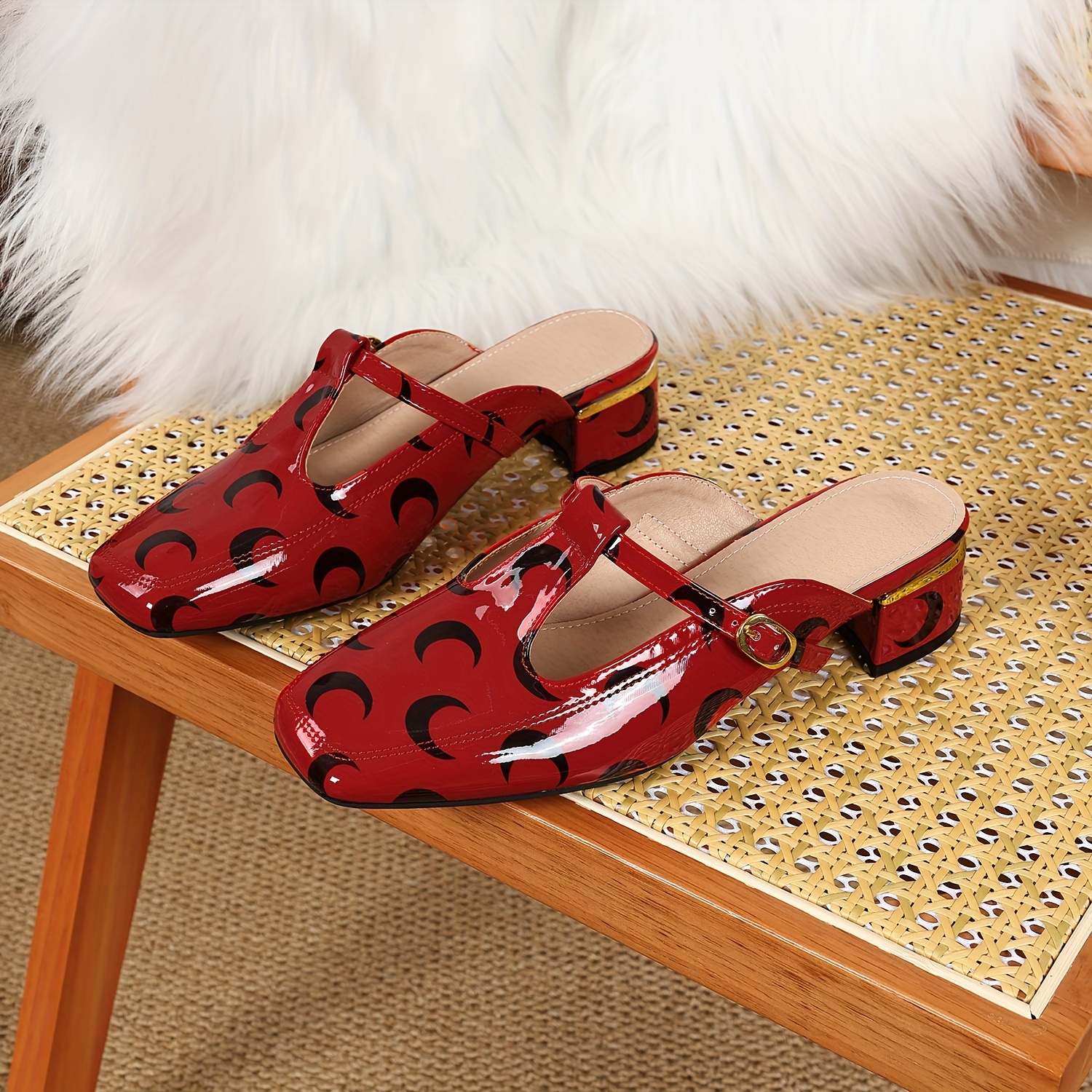 sandalias verano mujer rojos punta cuadrada zapatos Temu Colombia