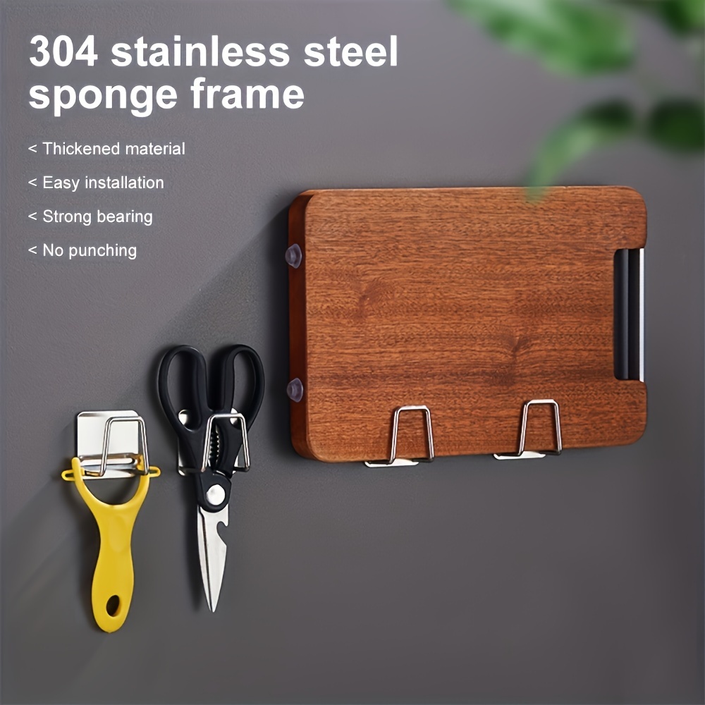 stainless steel kitchen sink organizer without drilling   sponge rack with drain rack wall mounted storage hook for fabrics and accessories   kitchen storage accessories details 0