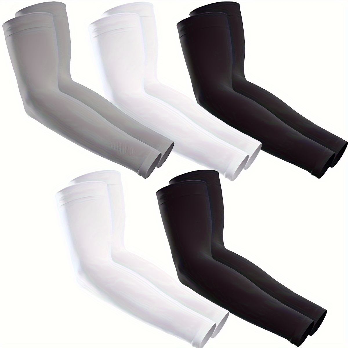 Image of 5 Pairs Cooling Compression Arm Sleeve - Office And Leisure Essential Arm Sleeves For Men And Women, Stretch For Outdoor Workouts