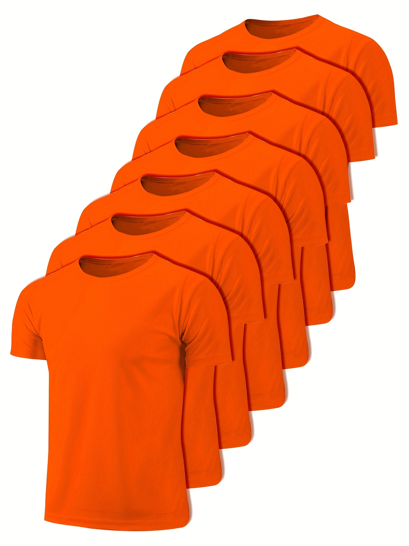 7pcs bulk pack mens breathable training t shirts solid color - Temu Oman, image size:800x1067