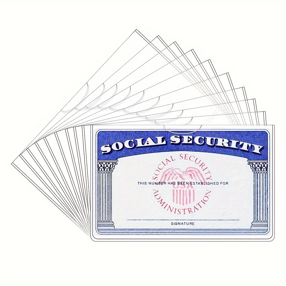 

6-pack Pvc Social Protector Sleeves - Wallet Card Holder For Ssn, Medicare, License, Credit Cards - 3.8x2.32 Inches