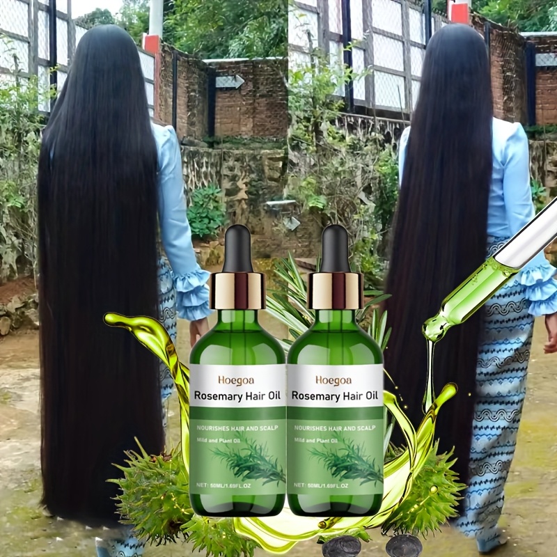 TEMU 2pcs Rosemary Nourishing Essential Oil Contains Rosemary Leaf Oil, Oil, Coconut Oil, Suitable For Damaged Hair, Deep Moisturising And Softening