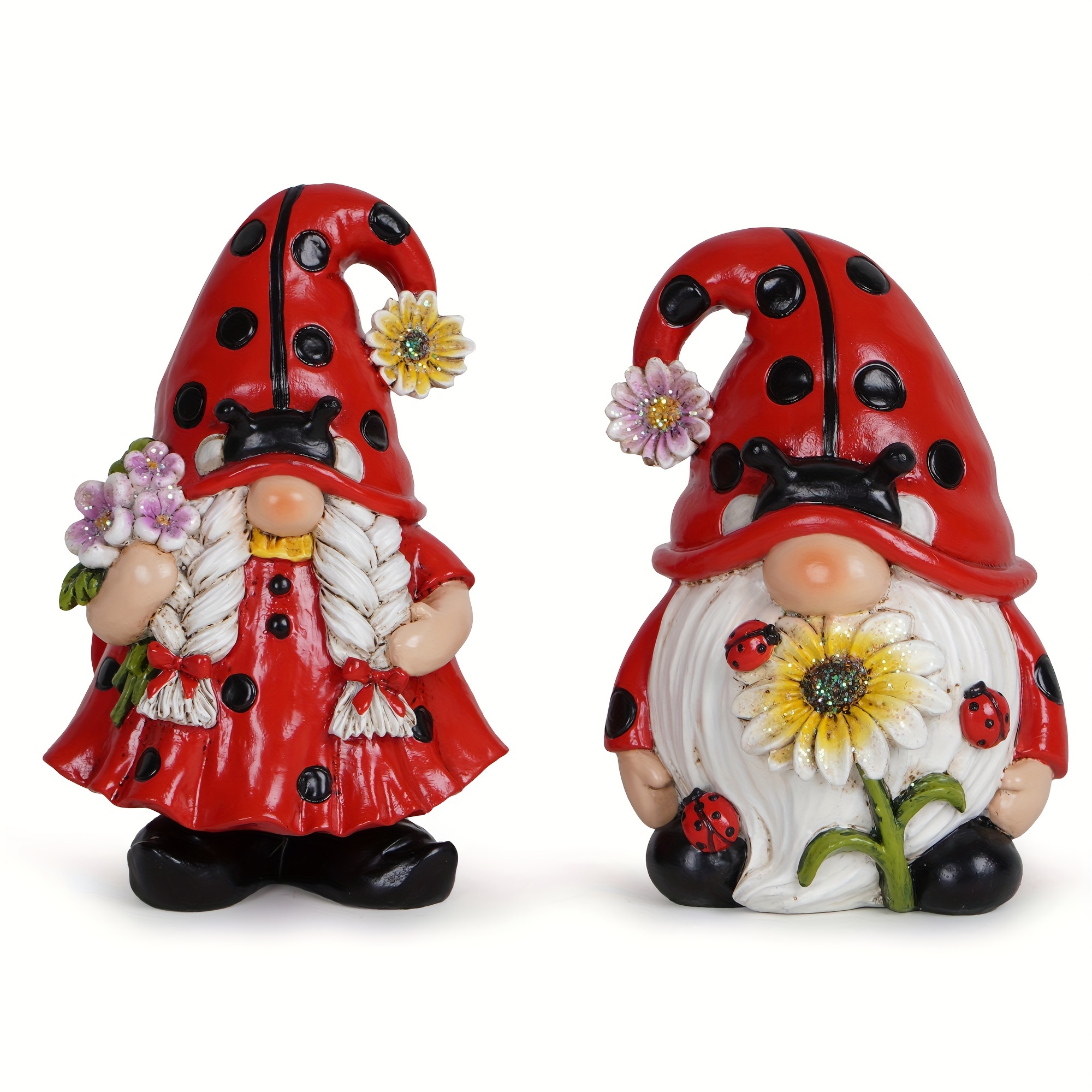 

2pcs Spring Ladybug Gnomes Decorations Ladybug Couple Gnomes Ornaments Decor Summer Gnomes Figurines Ladybug Gnomes For Outdoor Garden Decor Ladybug Birthday Gift For Mom, Grandma, Women