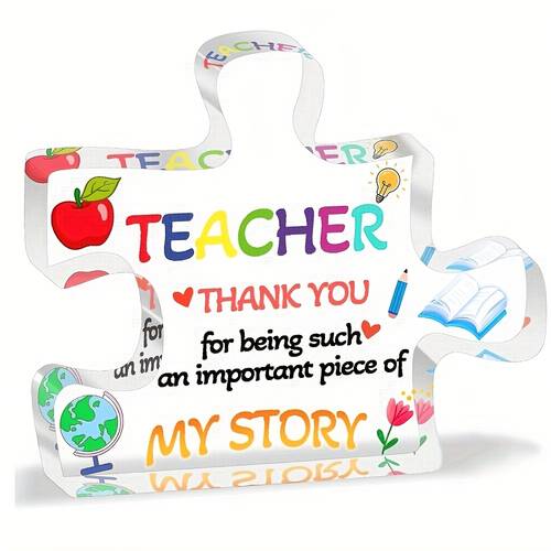 2d flat teacher appreciation gift thank you engraved acrylic block teacher gift paperweights cute student teacher gift novelty daycare teacher