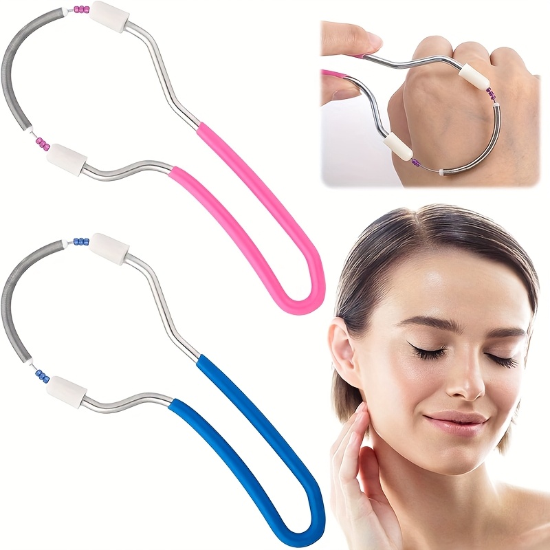 2pcs spring facial hair remover portable stainless     hair remover upper lip chin cheeks eyebrows facial hair removal and makeup tool suitable for female facial hair removal tool Product details 1