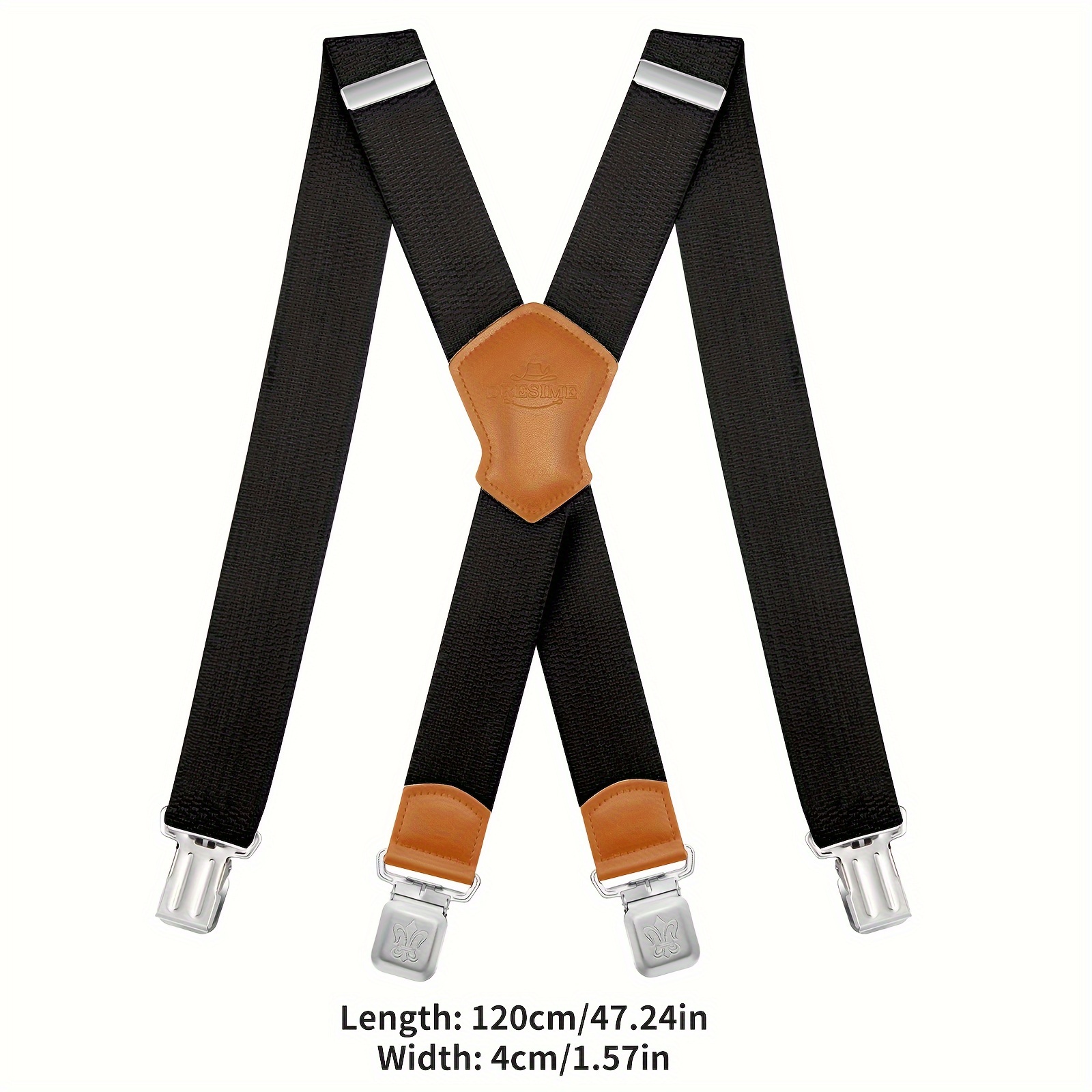 

Men's Corn Grain Pattern Belt 4cm Wide With 4 Very Powerful Metal Clips Heavy-duty Suspenders Fits All Men And Women Adjustable And X Shape, , Work Pants, Jumpsuits, Motorcycle Pants, Etc