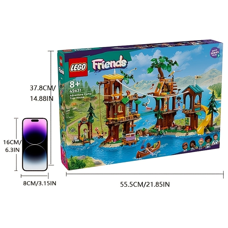 European Version, LEGO 42631 Friends Adventure Camp Treehouse Toy, Summer Toy Set with 5 Mini Dolls And 5 Animal Toy Dolls, Perfect Gift for Kids Aged 8 And Above, Holiday Gifts