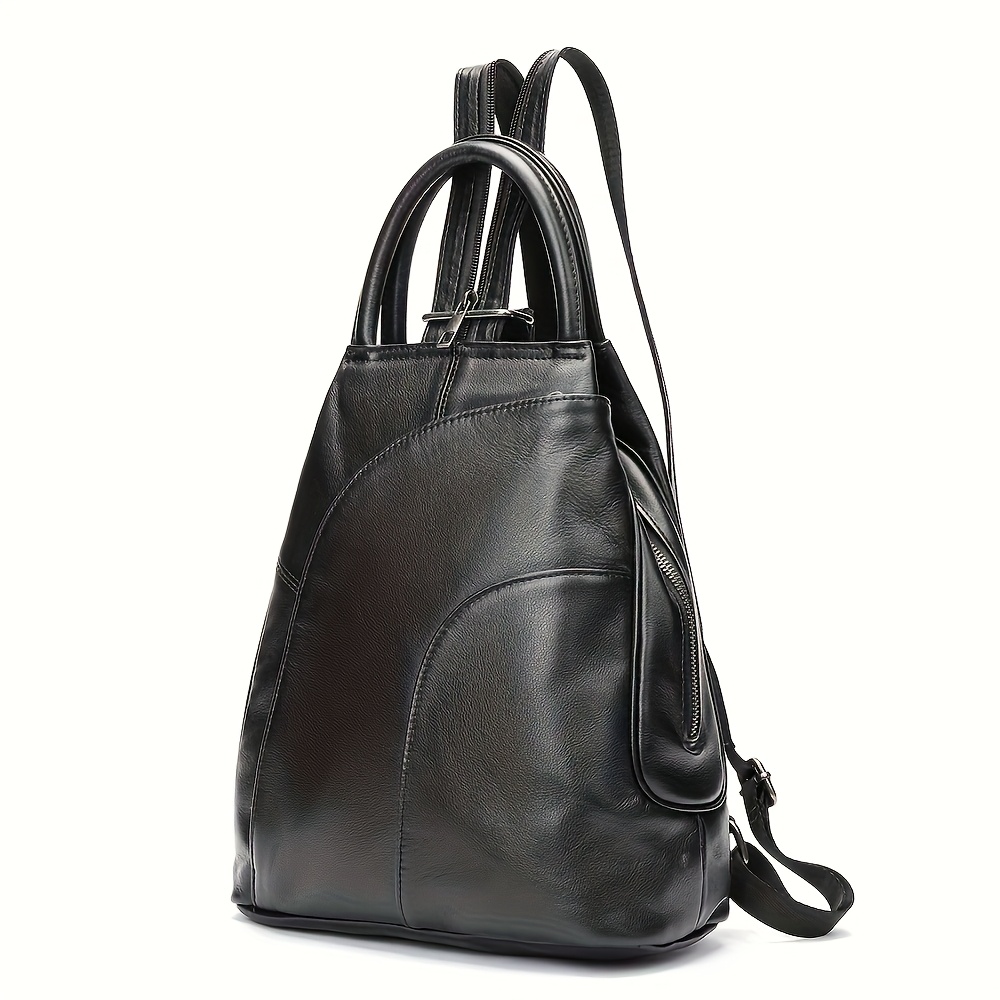 Image of Genuine Leather Backpack, Layer Of Cowhide Backpack, Cowhide Crossbody Bag, The Bag Recommended, Zipper Cross Bag, A Of Back Method, To Give Gifts
