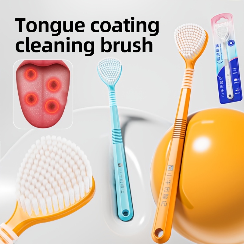 Flexible Head Adult Manual Tongue Brush with Ergonomic Handle