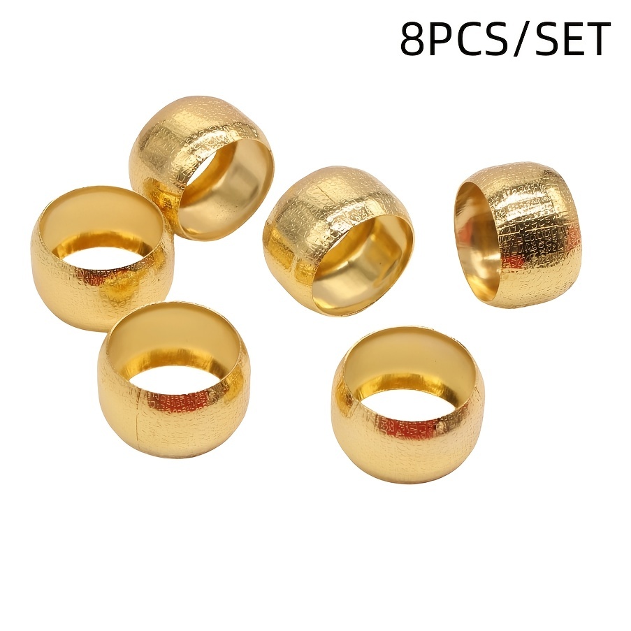 8pcs/set Hotel Circular Napkin Ring Golden Western Restaurant Restaurant Button European-style Take Button Table Decoration Towel Ring