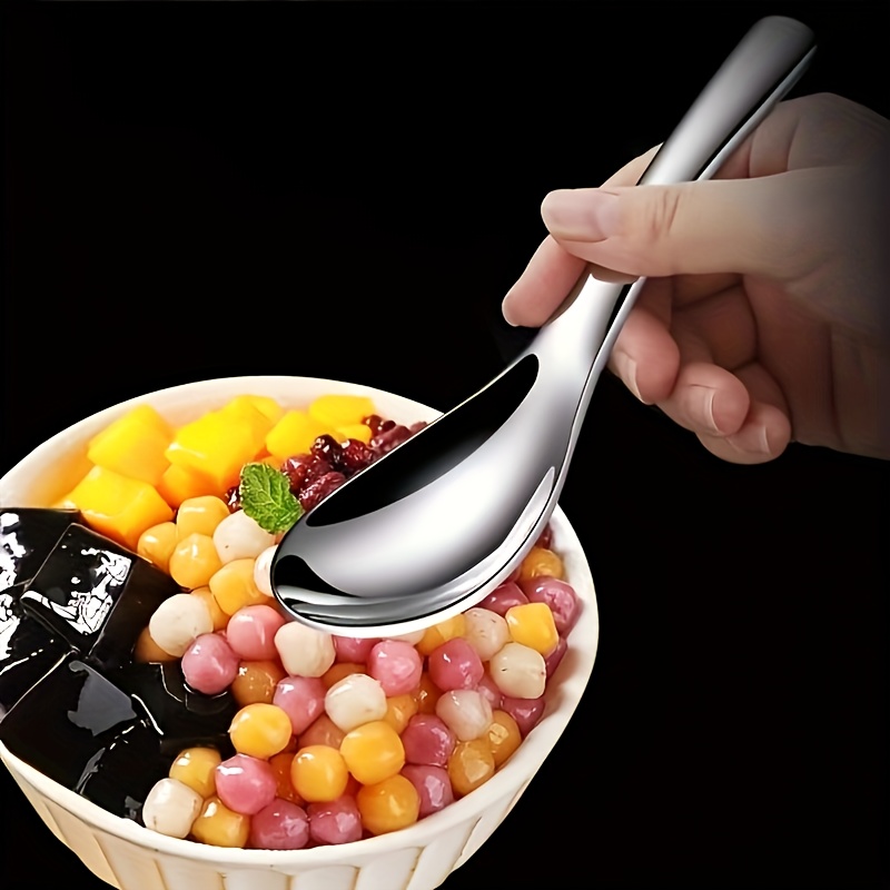 Image of 304 Stainless Steel Spoon, Soup Spoon, Household Soup Spoon, Small Spoon For To Eat