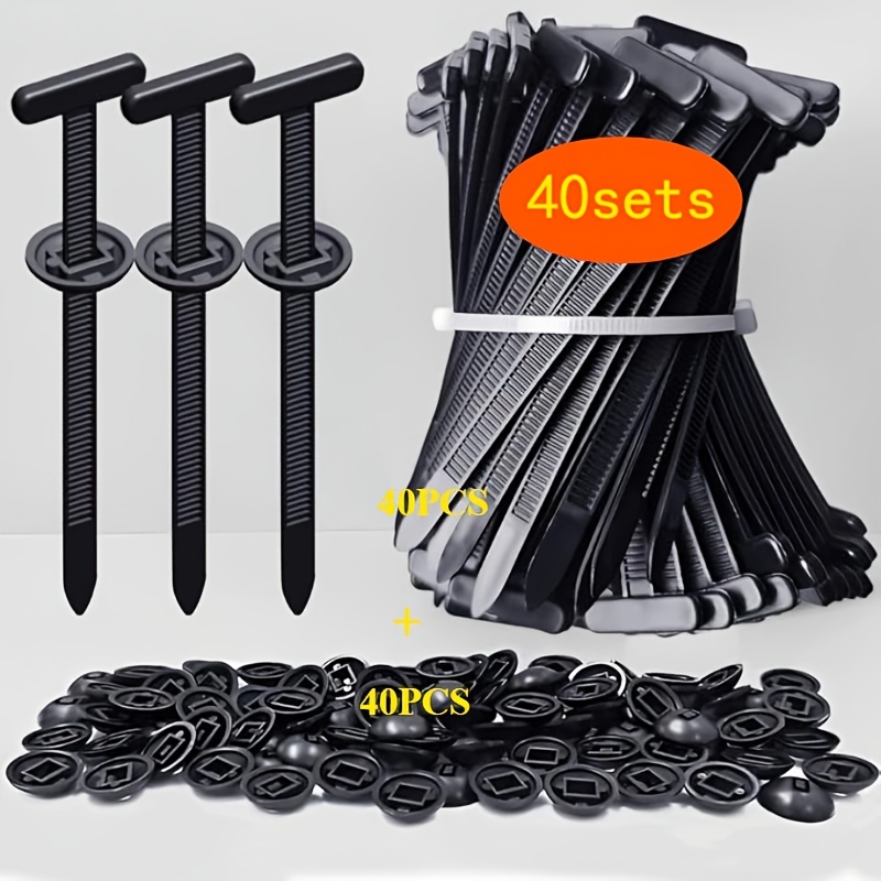 TEMU 40 Juegos de Hebillas de Cremallera de Nylon de Resistencia: de Autobloqueo con Botón de Aguja, Adecuado para Sujetadores Multifuncionales en de