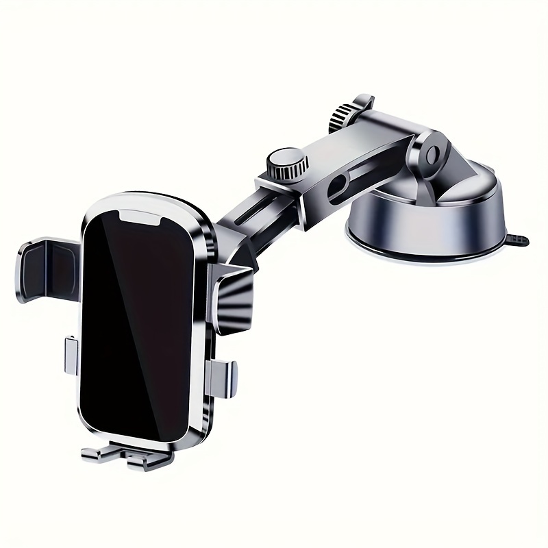 TEMU 1 Suction Cup Type Car Mounted Mobile Phone Holder, Which Can Be Extended, Shortened, And Rotated For Large Trucks. It Is A Universal Instrument Panel Holder For Automobiles, With Gps Navigation