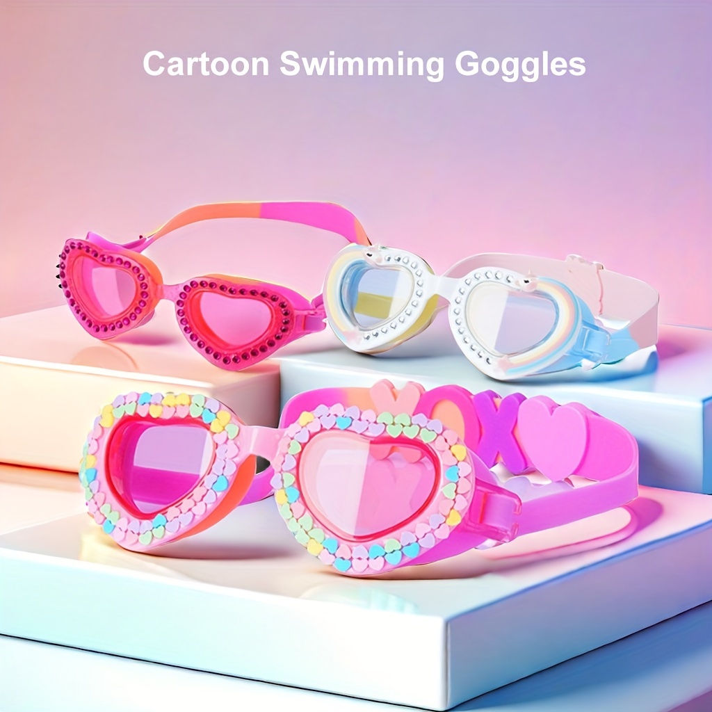 

Children's Silicone Swimming Goggles, Waterproof And High-definition Cartoon Swim Goggles For Kids Girls