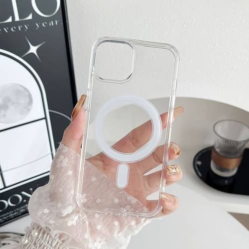 para teléfono - una magnética diseñada para prevenir el amarilleo para iphone 16, 15, 14, 13, 12 pro series | magnética certificada, resistente a y ultra delgada para carga inalámbrica