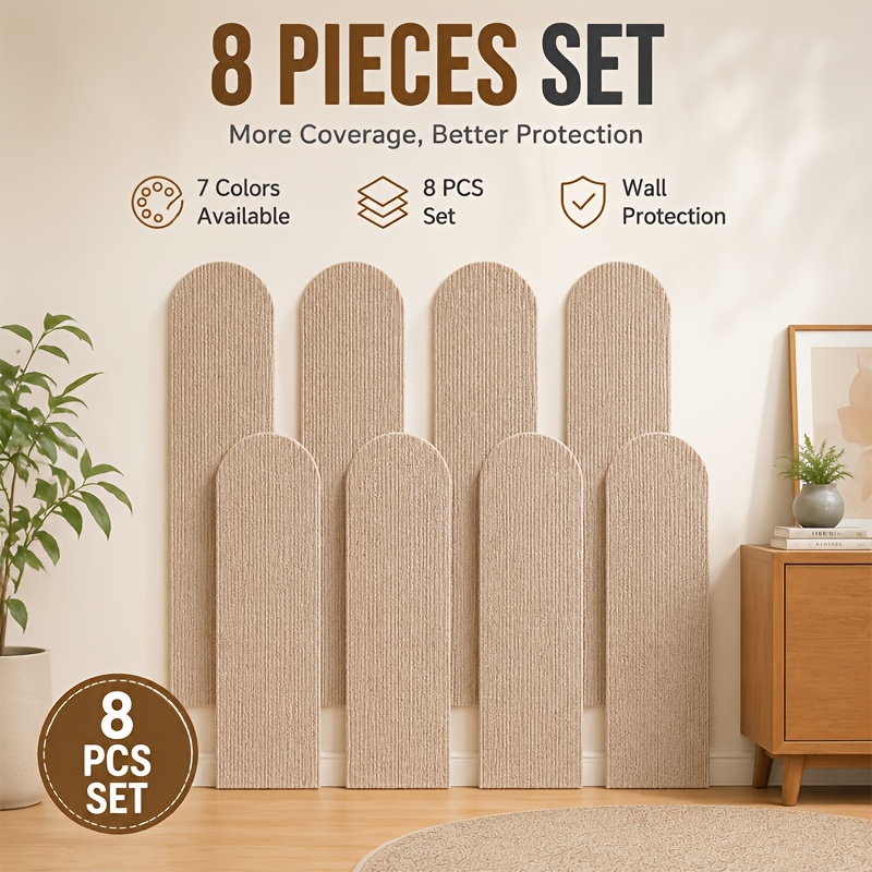 TEMU 8pcs Cat Scratch Stickers, Premium Vertical Stripe Self-adhesive Scratch Protection Stickers, Cuttable Anti-scratch Stickers, Wear-resistant