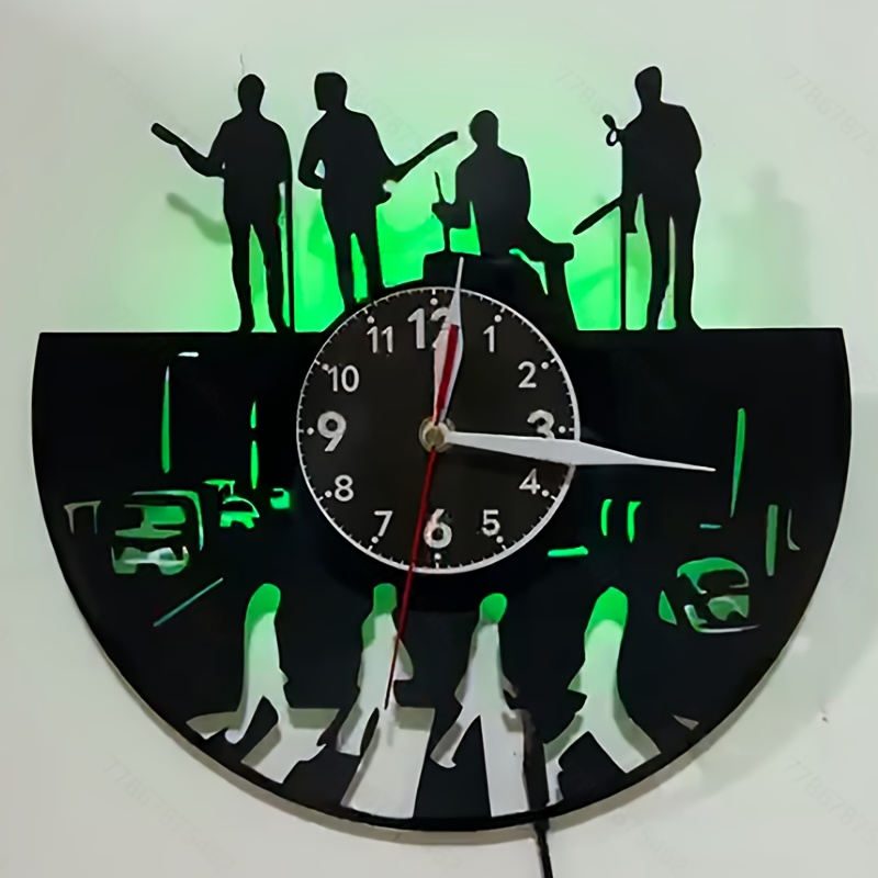 vinyl platten wanduhr led beleuchtung geräuschlos ohne Temu Germany