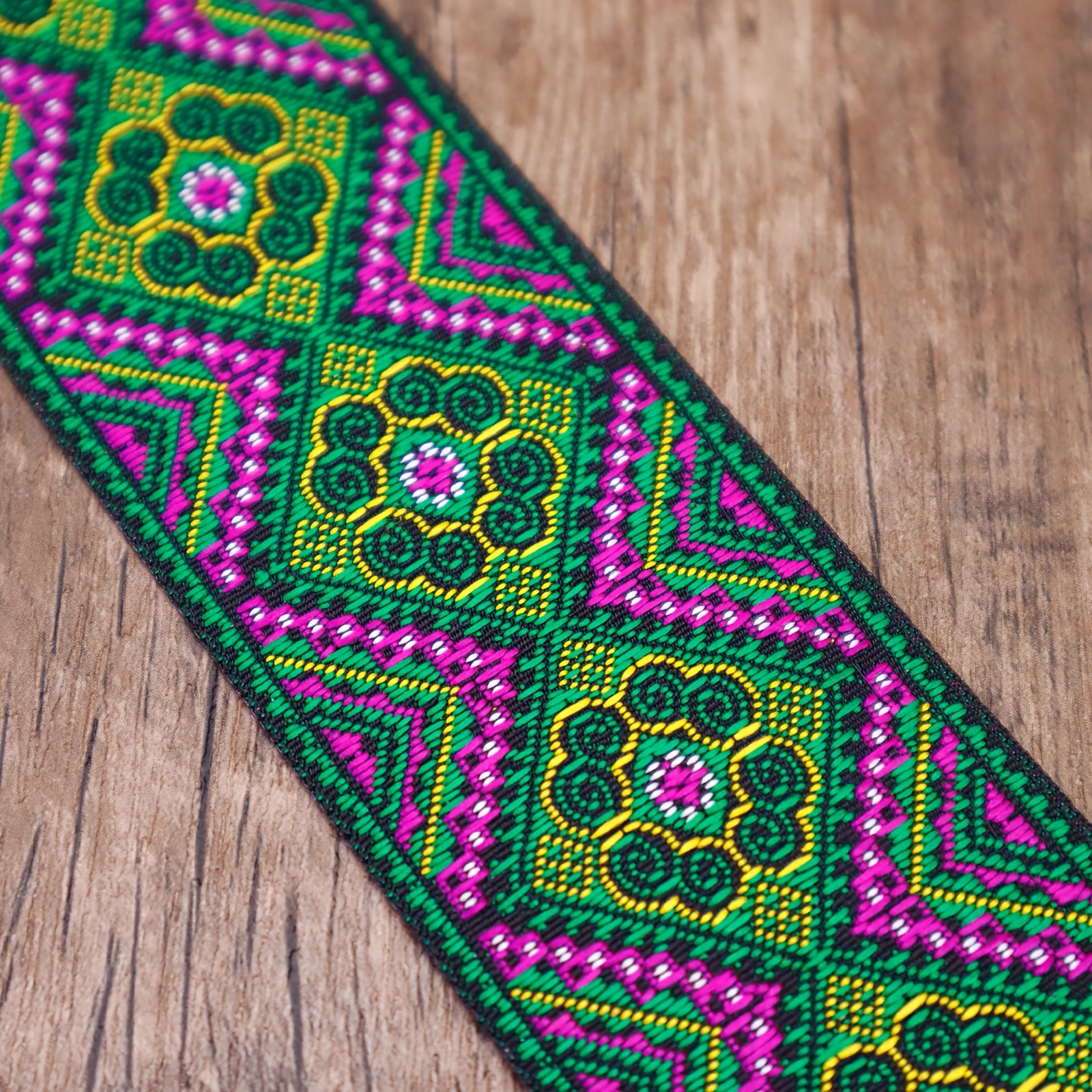 TEMU 5 Yards 2 Zoll Jacquard-Bandbesatz Bestickter Besatz für Nähen von Kleidung, und Kameraausrüstung
