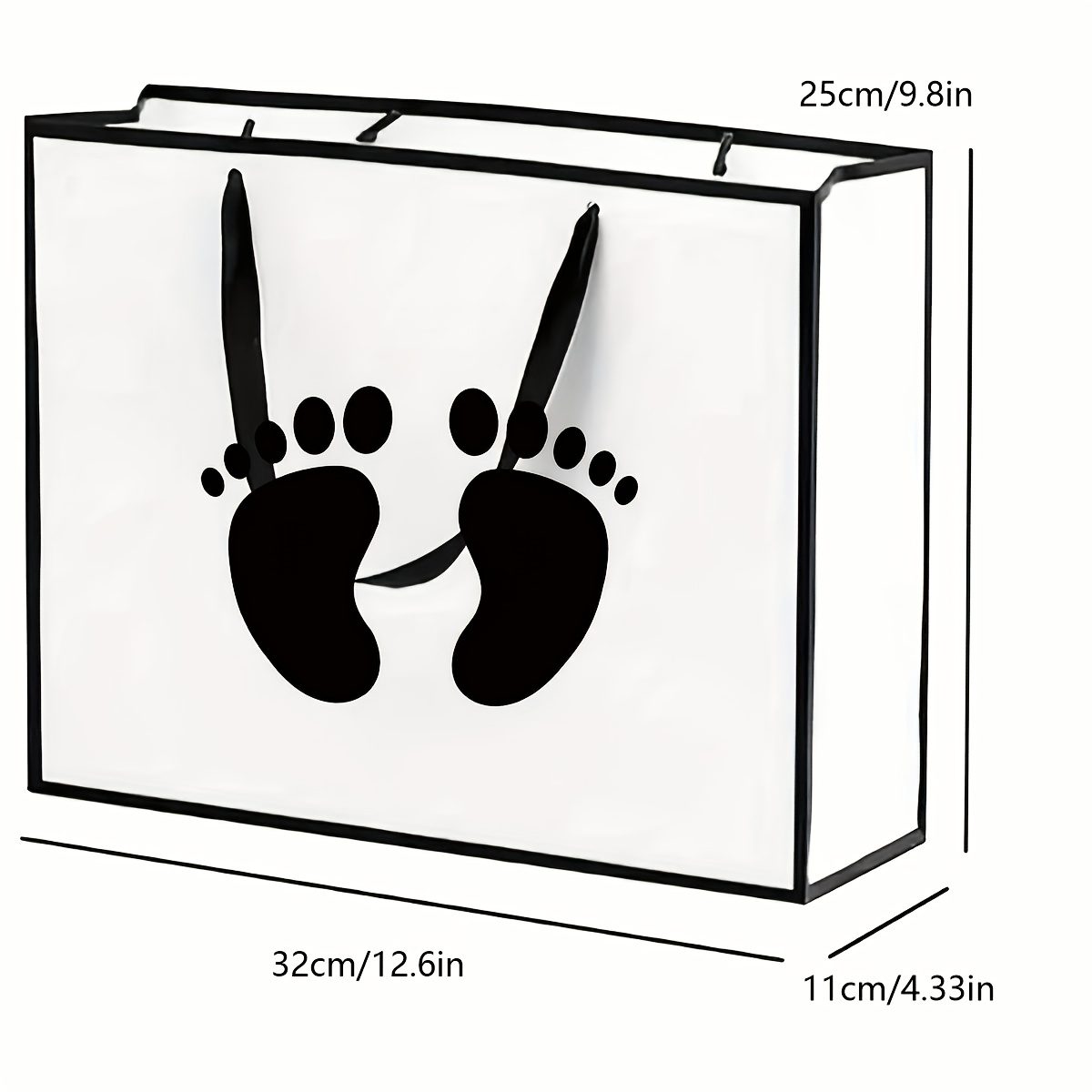 E-shop Entzückende Geschenktüte mit Baby- - Leichte, faltbare Papier-Geschenktüte für Babypartys, wiederverwendbare Einkaufstasche für frischgebackene