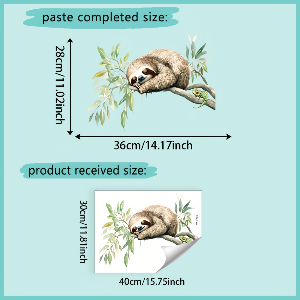 Sloth-themed Removable Waterproof Pvc Wall Decal, 11.8" X 15.75", Perfect For Roller Skating And Cycling , Kitchen Walls, Doors, Cabinets & Window Decor