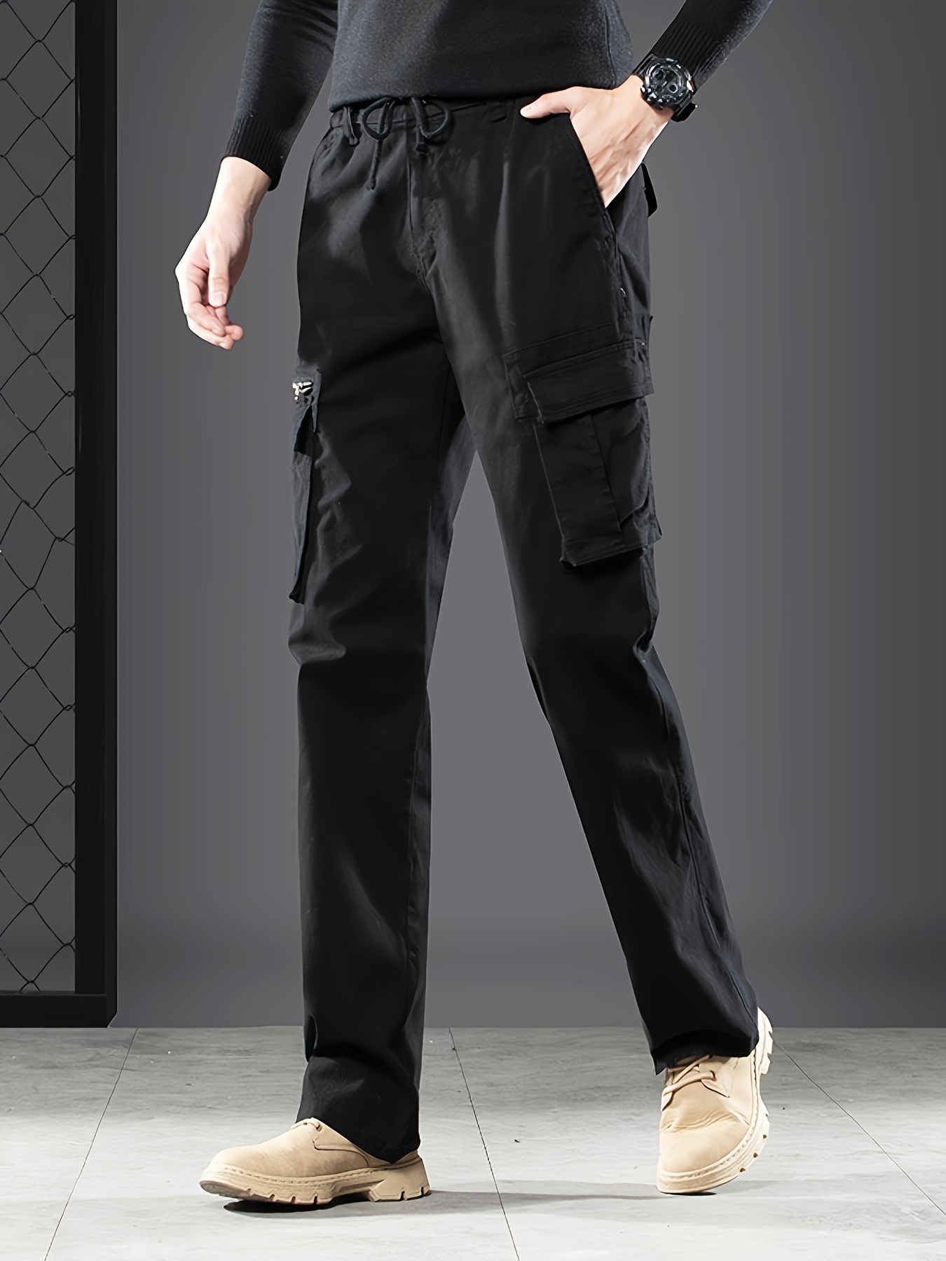Pantalones Sueltos Elegantes Hombre Bolsillos Temu Colombia