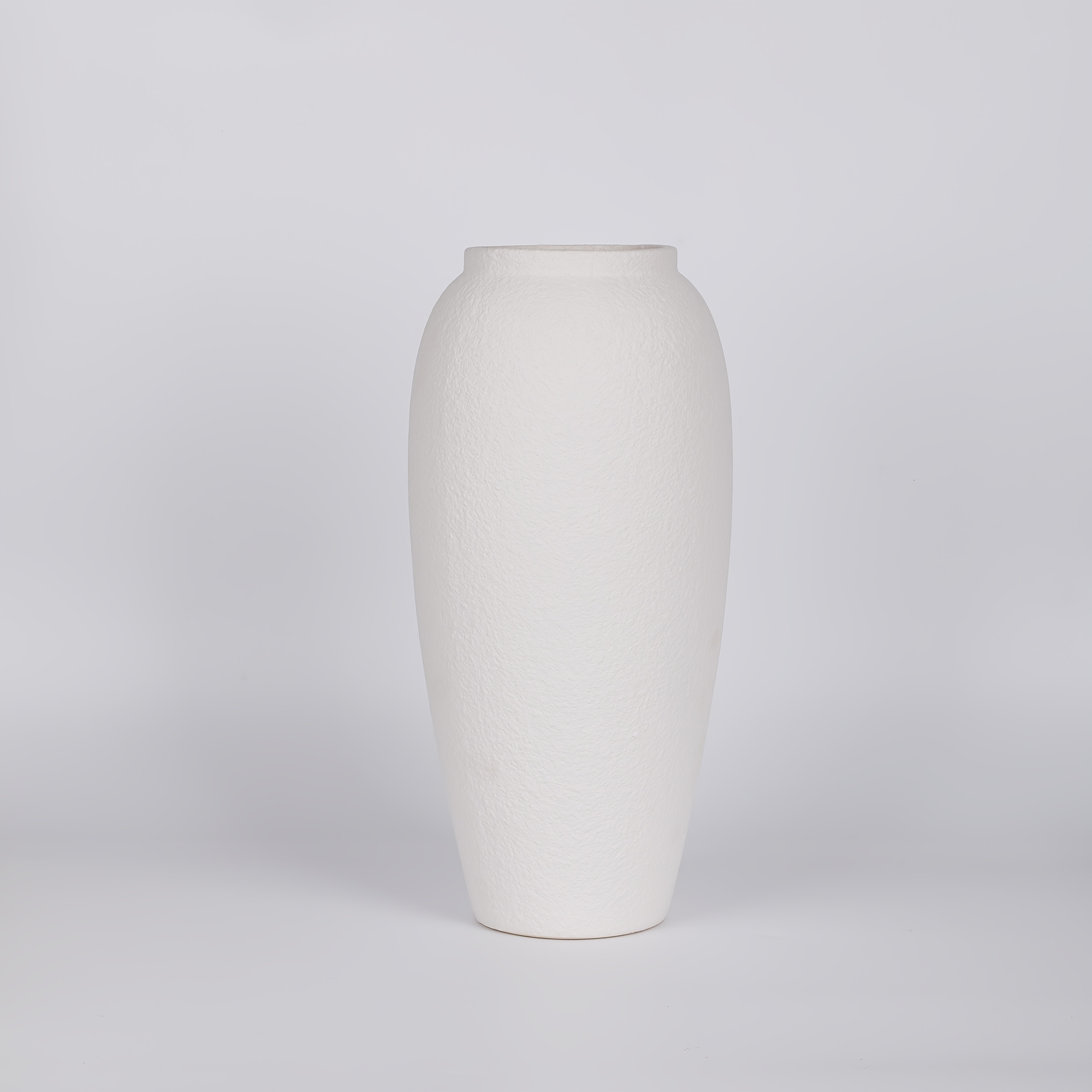 Image of Large Rustic Ceramic Vase - Cylindrical Clay Pot With Color (for Soil), Round Ceramic Vases Suitable For Table Decor In Living Room, Bedroom, Entryway - Ceramic Vase For Rustic White