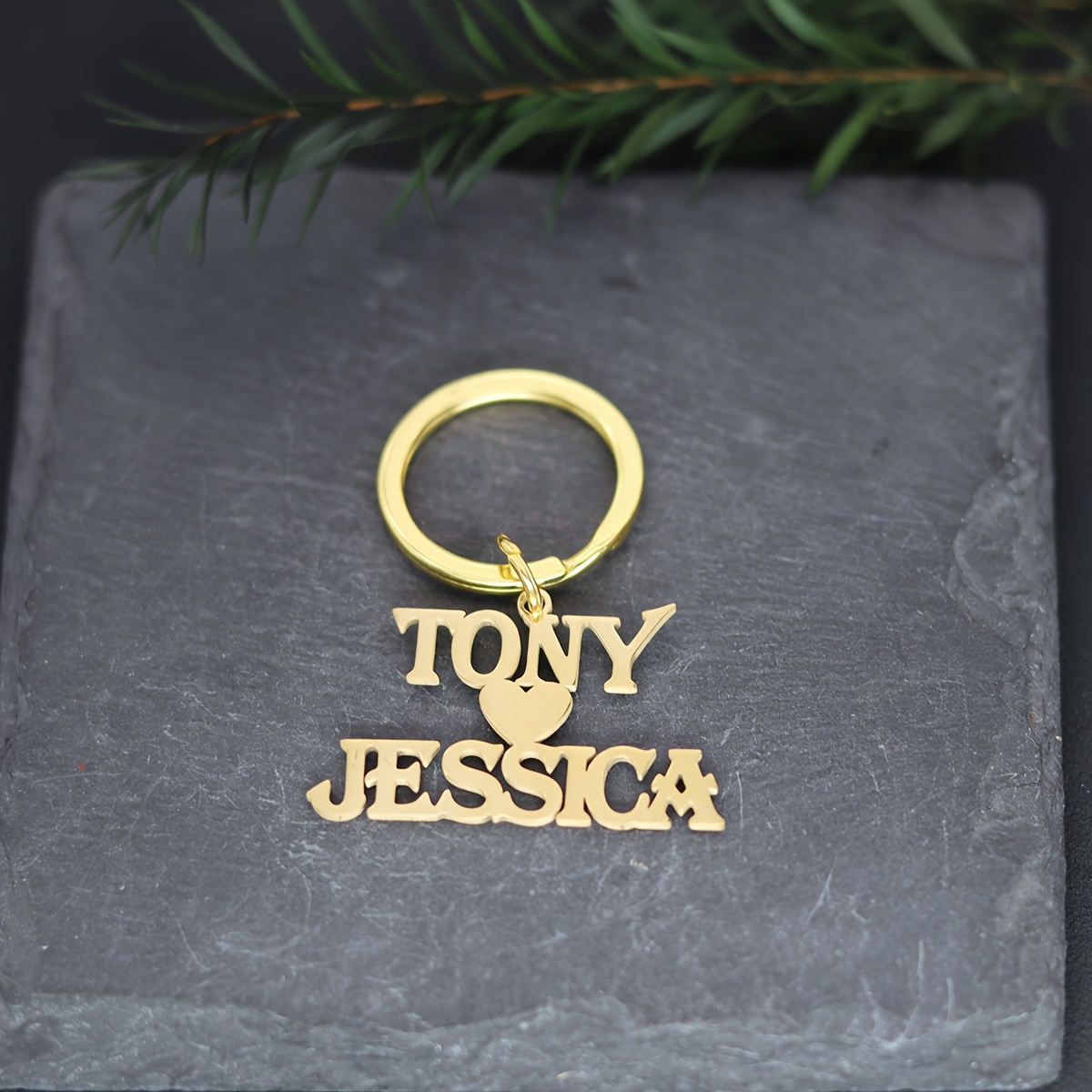 Custom Key Chains, Personalized Stainless Key Chain, Couple Laser Engraved Nameplate Letter Key Chain Lover Gift, Best For Christmas, Perfect For Thanksgiving