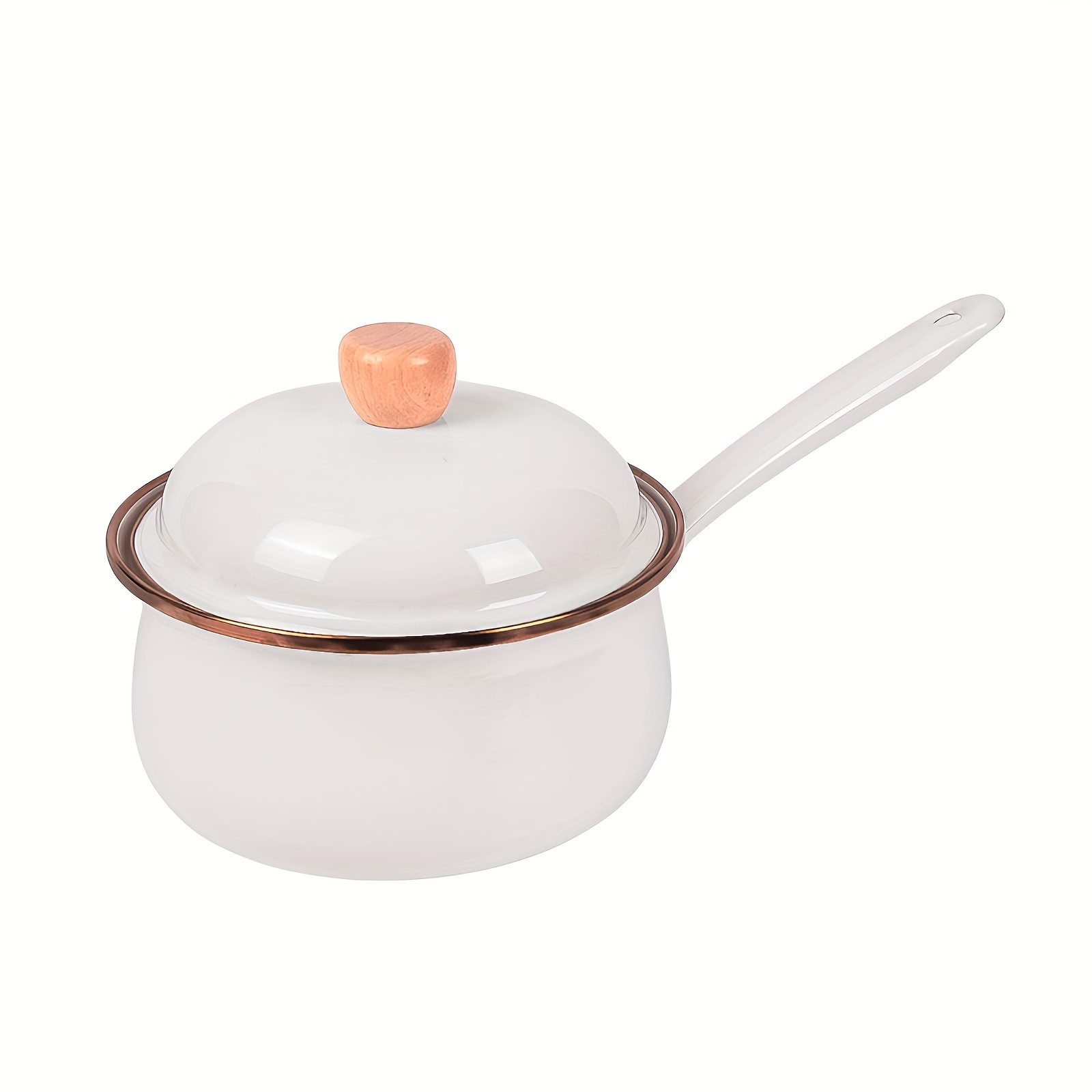 versatile enamel pot with single handle lid non stick dishwasher safe   and serving   home kitchens restaurants glazed milk pot   colors details 14