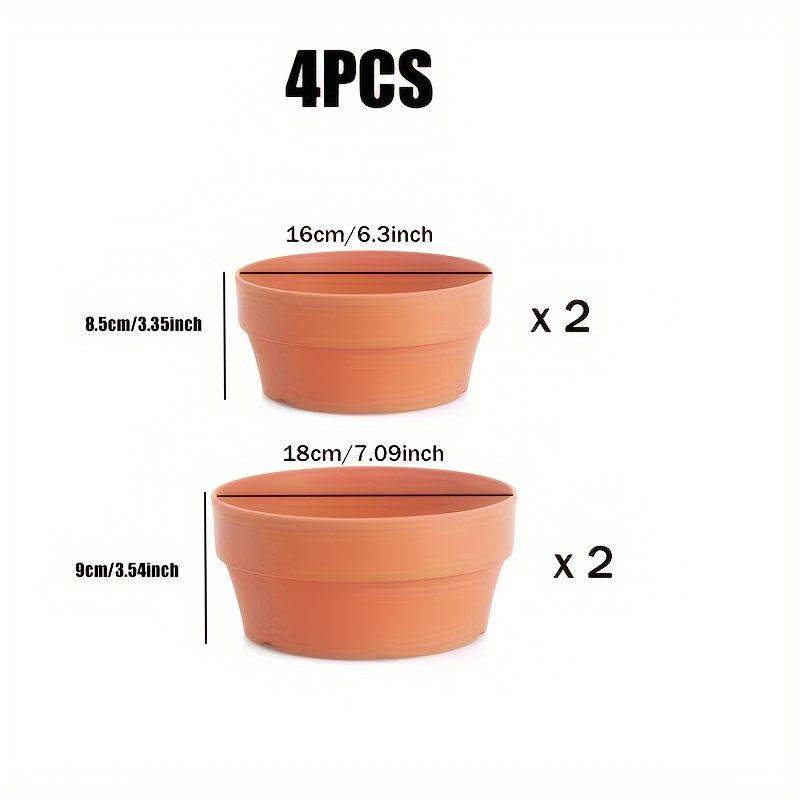 

2/4pcs Breathable Ceramic Plant Pot Creative Large-capacity Thickened Terracotta Pot Plastic Plant For Outdoor Yard Garden Supplies