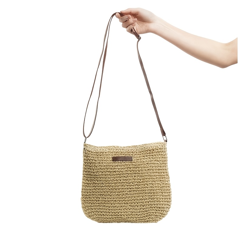 E-shop Damen Umhängetasche, stylische neue Webtasche, Sommer Strandtasche, koreanische Version einer modischen, lässigen, vielseitigen Strohtasche,