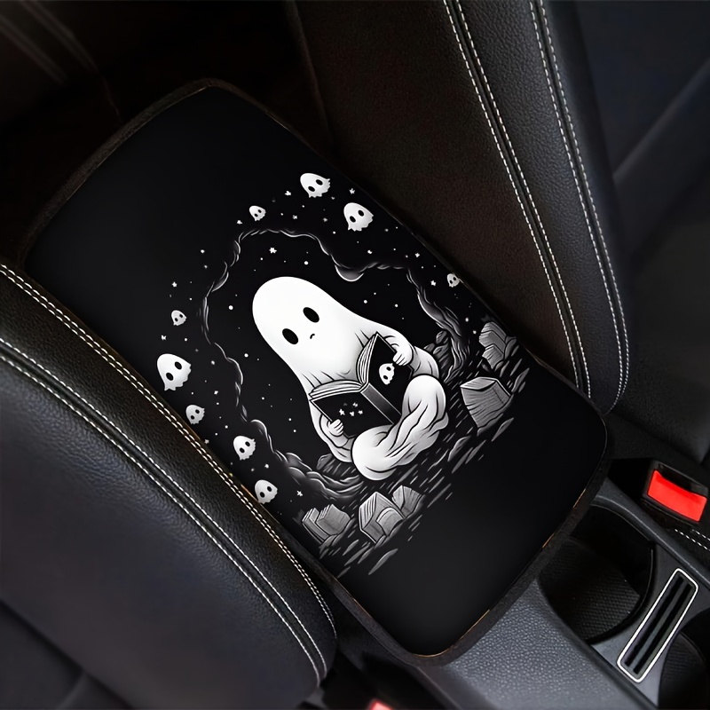 

Ghost Center Console Armrest Cover Universal Fit Cars Van Suv Sedan Truck Auto Console Covers For Women Men Adults Auto Decor Interior Accessories