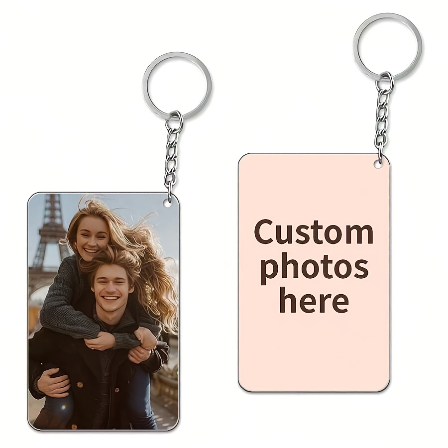 TEMU 1pc Personalized Custom Photo, Customizable Picture Keychain, Perfect For Valentine's Day, Anniversaries, Customized Gifts For , Husbands, ,