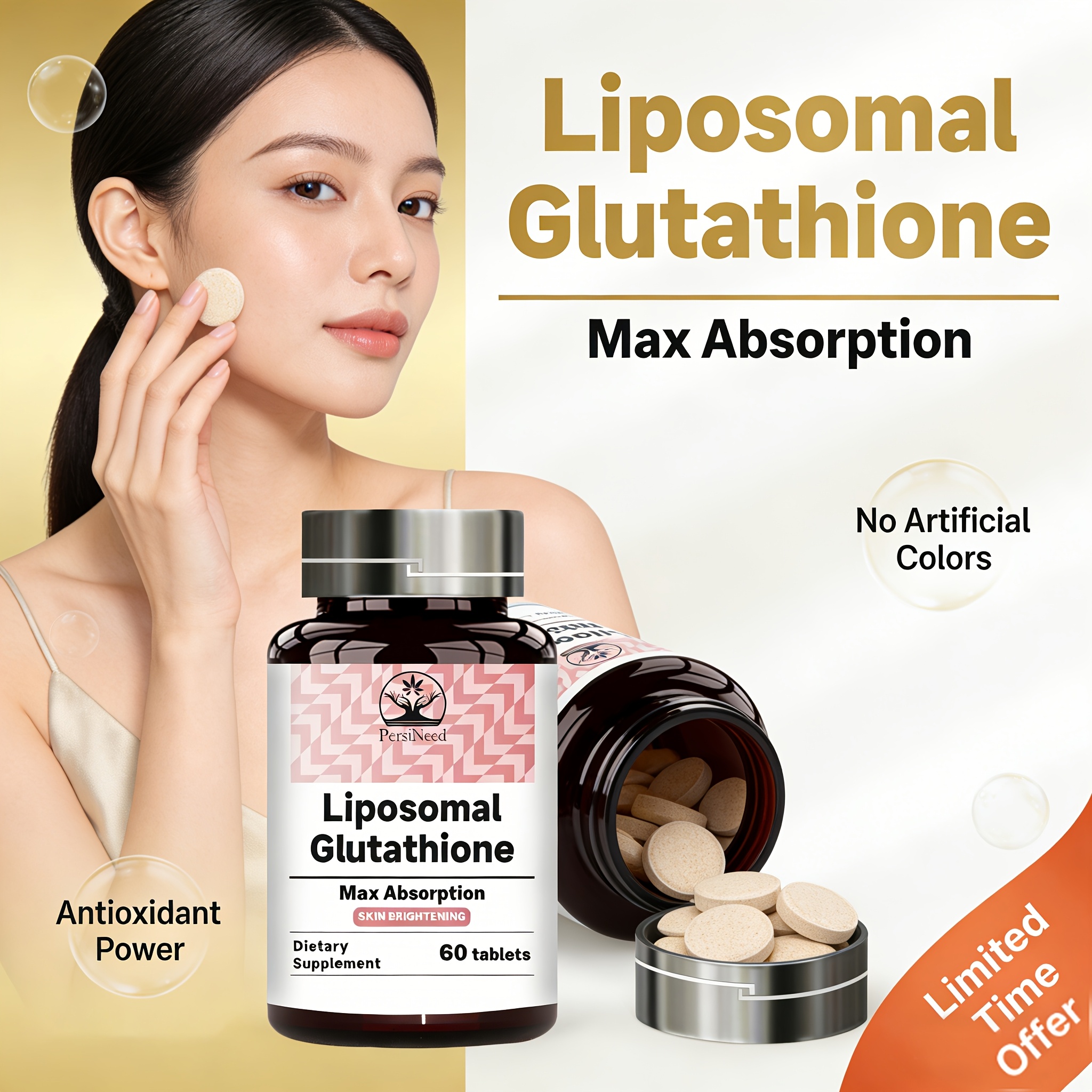 Liposomal Glutathione 60 Tablets Liposomal Glutathione Supplement with  Vitamin C, Cinnamon & Lemon – Skin And Nail Health Reduces Oxidation  Supplement Maximizes Bioavailability